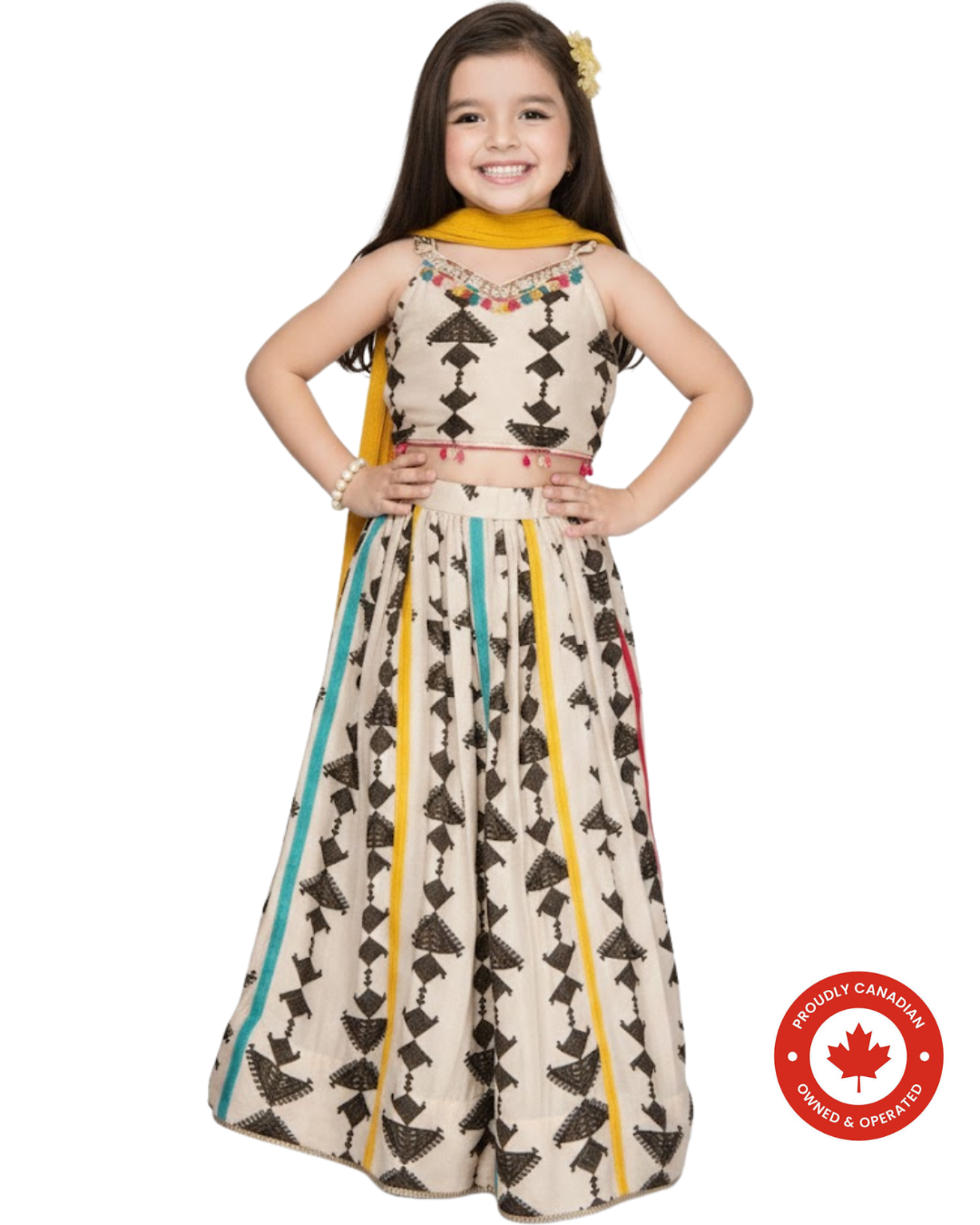 Multicolour Ethnic Lehenga Choli Set for Girls