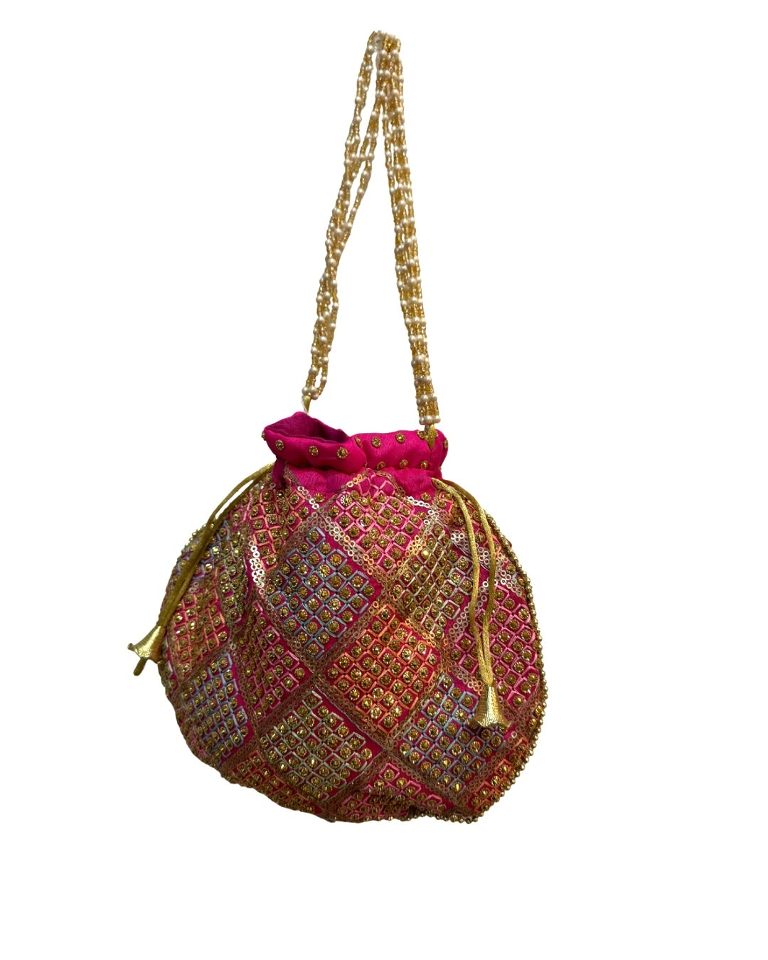 Multicolor Silk Potli Indian Handmade Potli Bag Women's Embroidered Clutch Purse Pouch Drawstring Bag Wedding Favor Return Diwali Gift For Guests