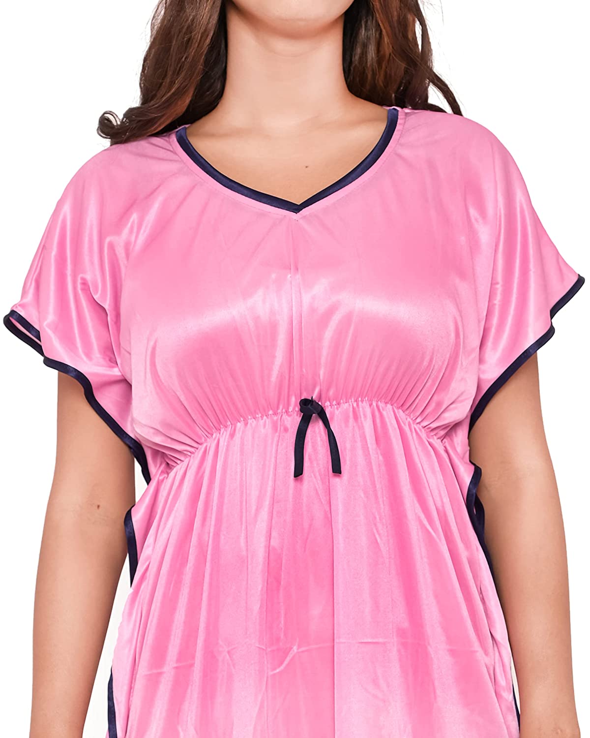 Baby Pink Satin Kaftan - DWEEP SARA