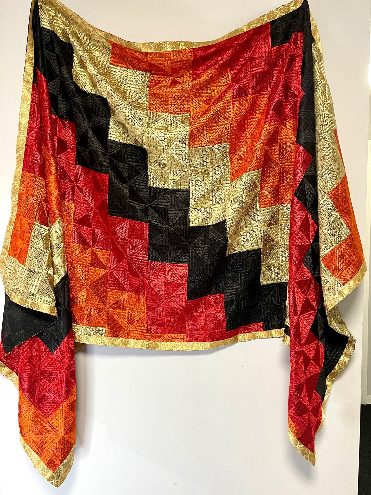 Black Multicolor Resham Chinnon Phulkari - DWEEP SARA