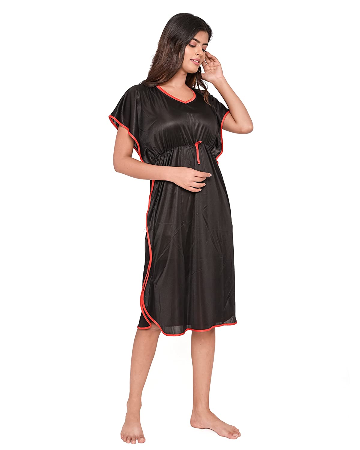 Black Satin Kaftan - DWEEP SARA