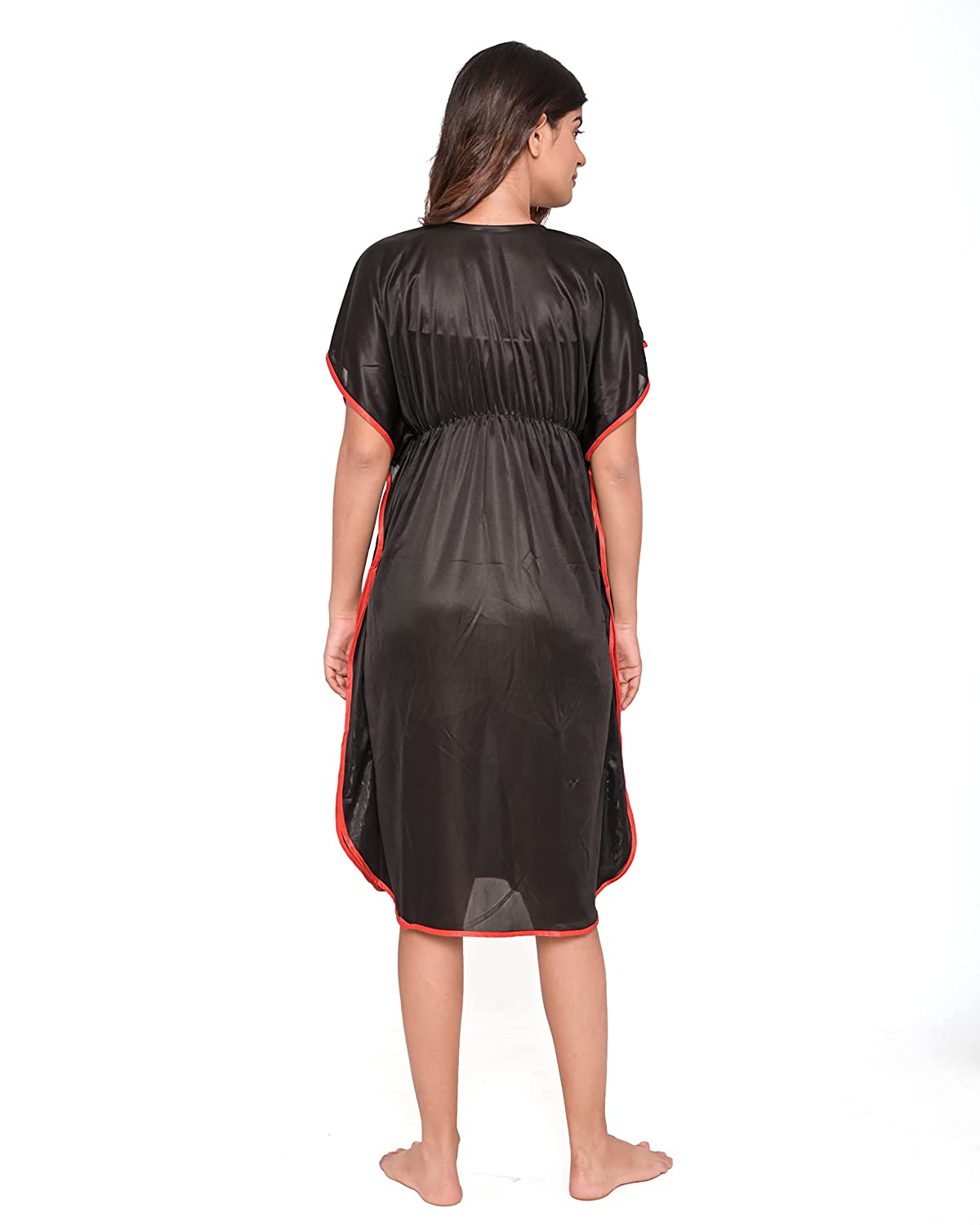 Black Satin Kaftan - DWEEP SARA