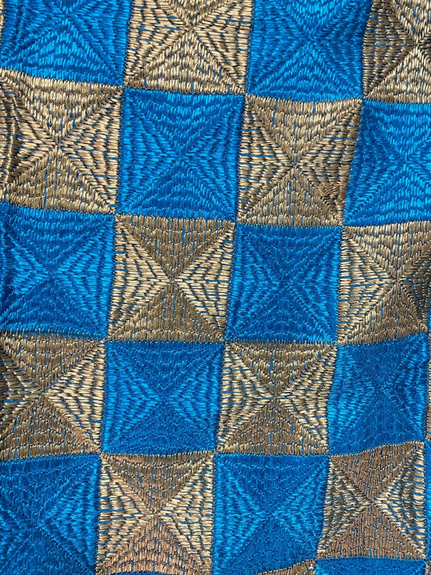 Blue Chinnon Full Jaal Phulkari - DWEEP SARA