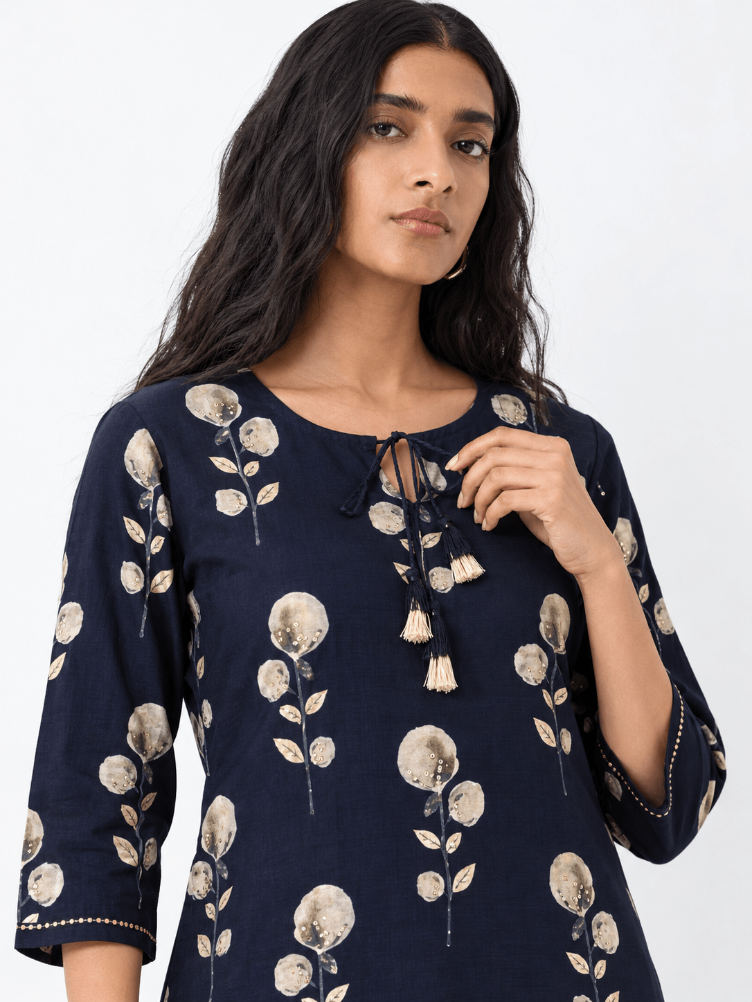BLUE EMBELLISHMENT KURTA SET - DWEEP SARA