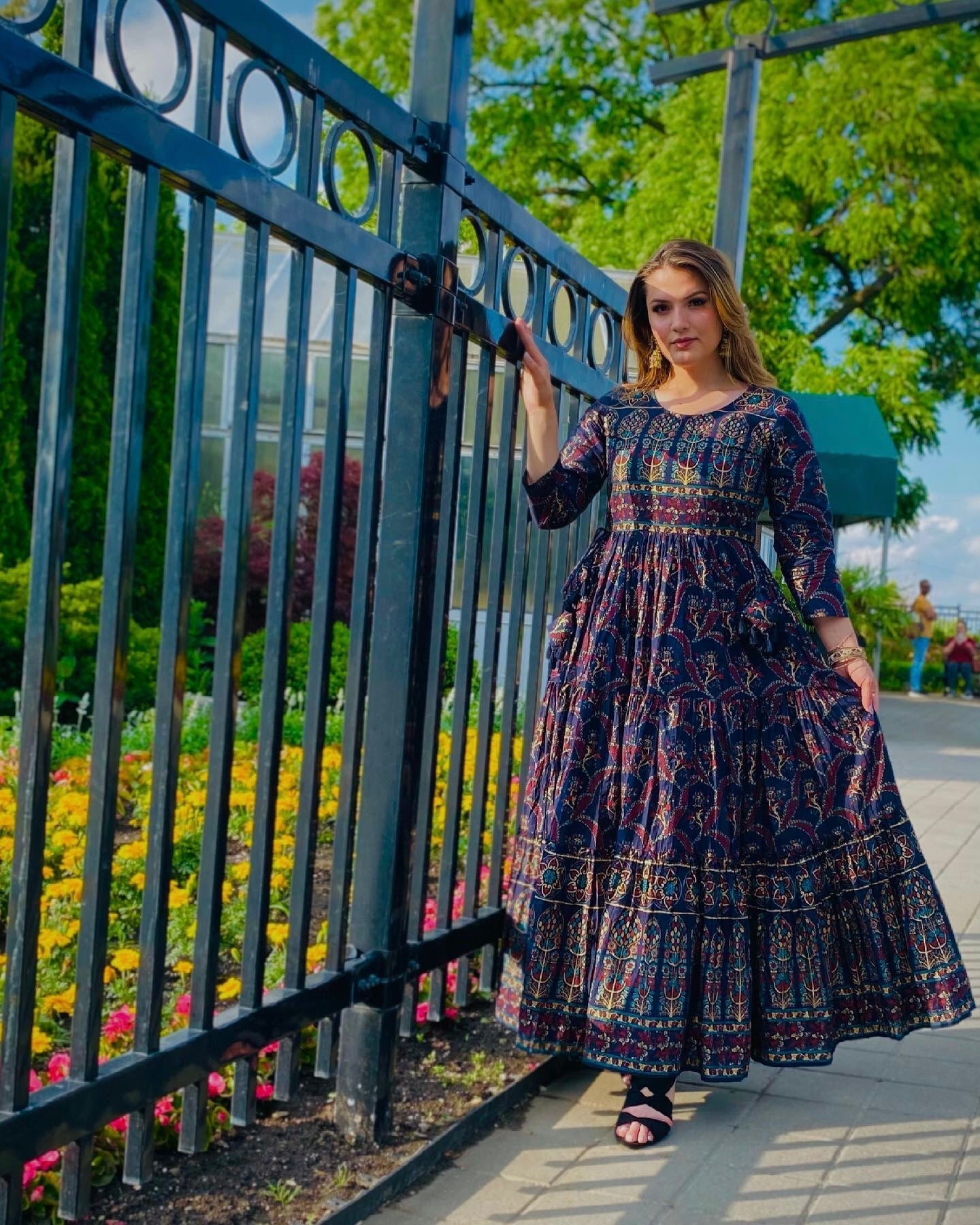 Blue Hand Embroidery & Sequins Work Dress - DWEEP SARA