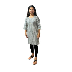 Checkered Cotton Indian Pakistani Wear Kurti - DWEEP SARA