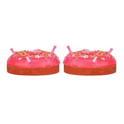 Dweep Sara Diwali Unscented Donuts Candle for Home Decor Paraffin Wax (Strawberry - Pink) - DWEEP SARA