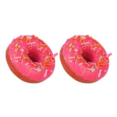 Dweep Sara Diwali Unscented Donuts Candle for Home Decor Paraffin Wax (Strawberry - Pink) - DWEEP SARA