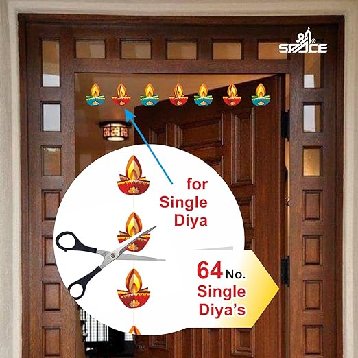 Dweep Sara Diya Hanging - (Pack of 4 Row ) Paper Festive Diwali Decoration for Home, Pooja & Office Decor - DWEEP SARA