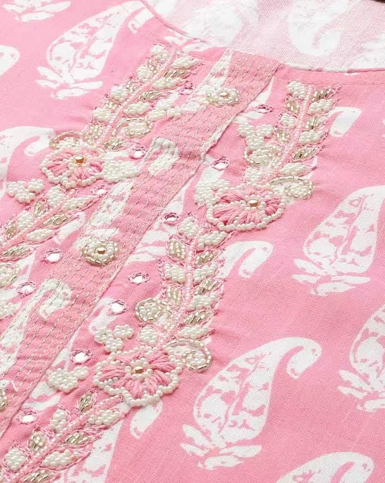Elegant Paisley Straight Embroidered Kurta - DWEEP SARA