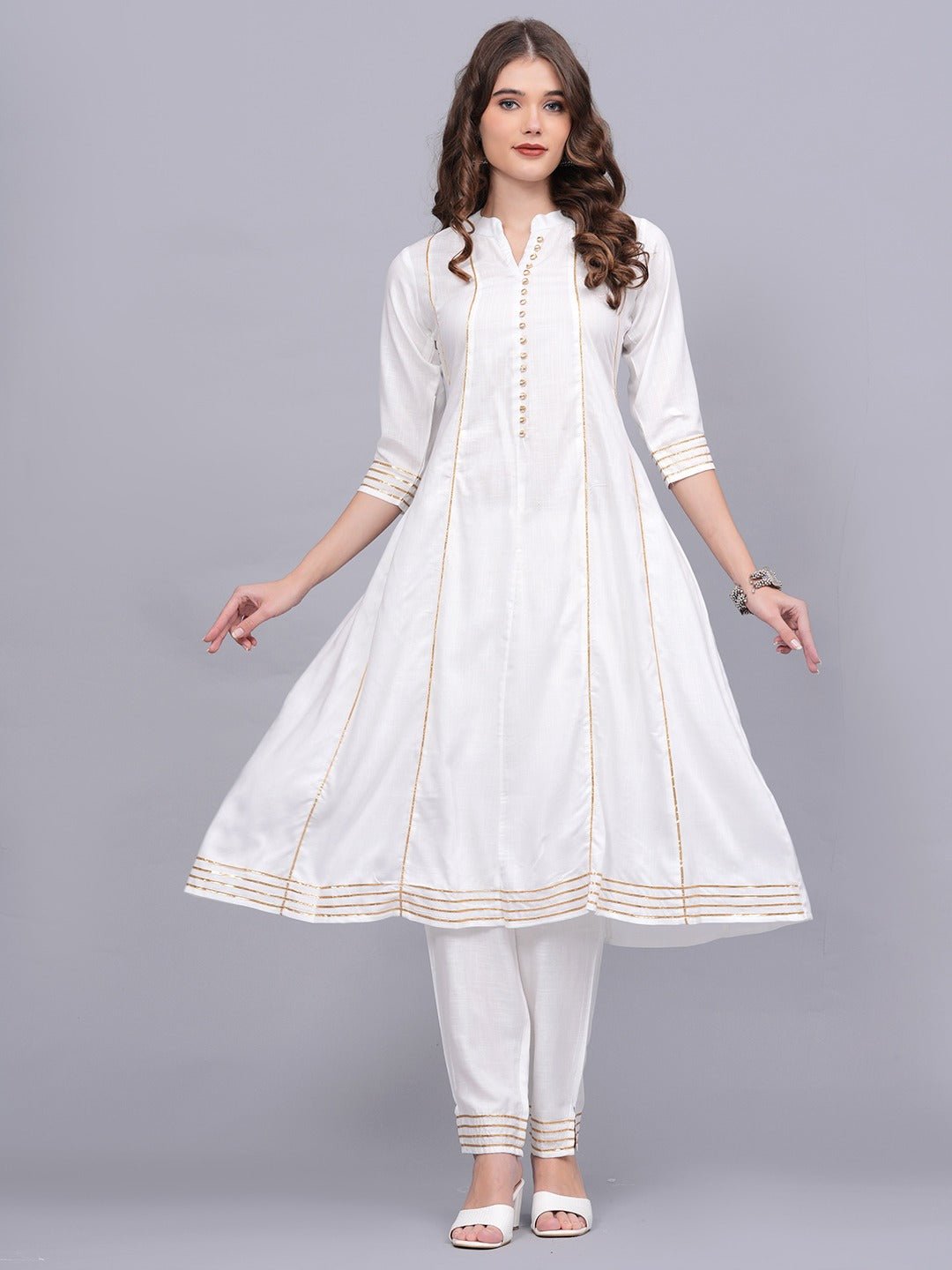 Elegant White Rayon Anarkali Suit Women’s Ethnic Party & Festive Wear Festive Special/ Dupatta - DWEEP SARA