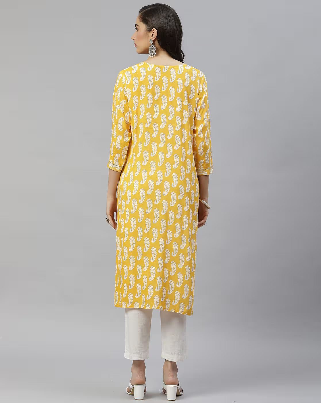 Elegant Yellow Straight Embroidered Kurta - DWEEP SARA