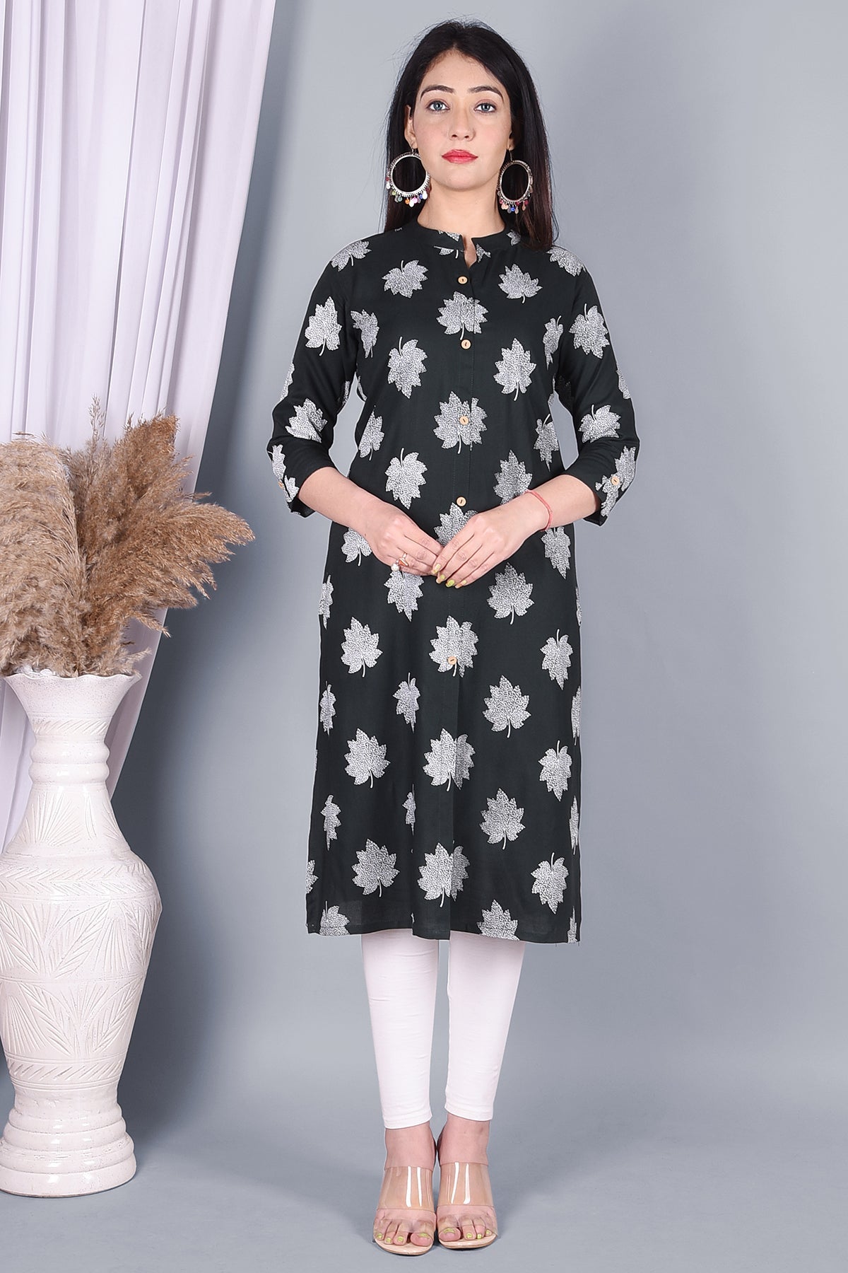 Emerald leaf Printed Kurta - DWEEP SARA