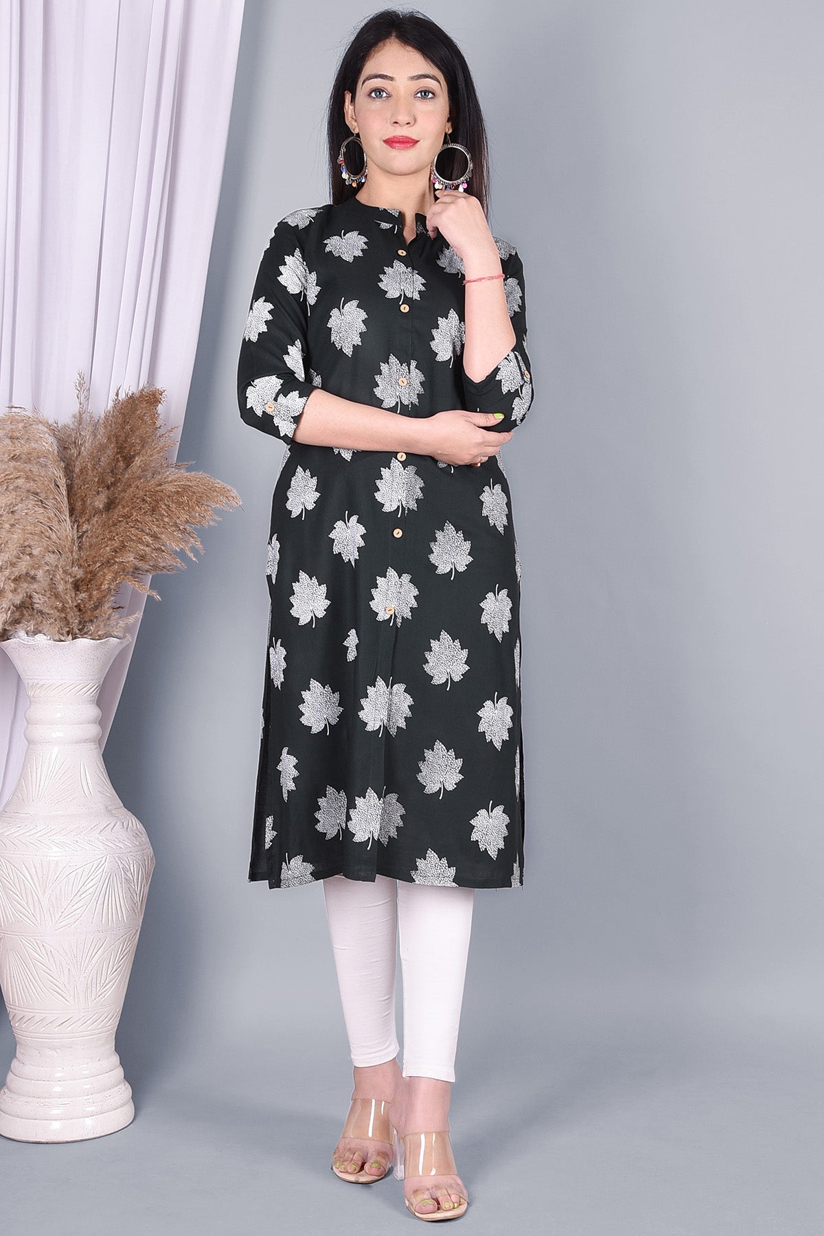 Emerald leaf Printed Kurta - DWEEP SARA