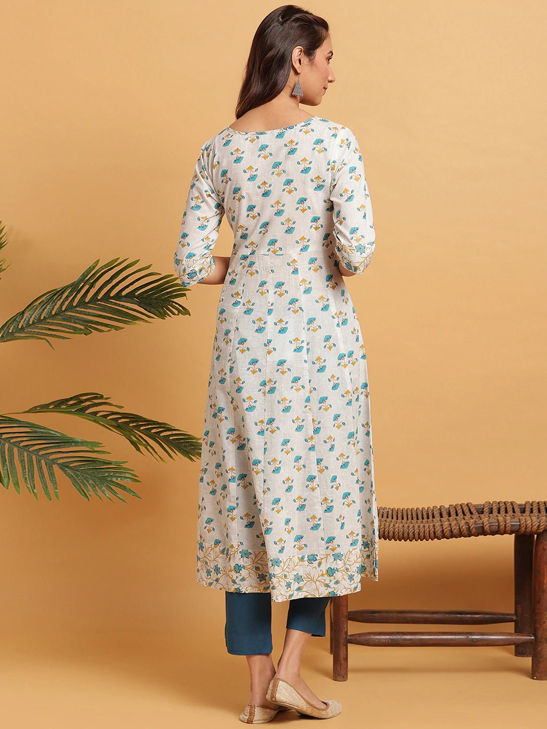 Floral Print Cotton Kurta - DWEEP SARA