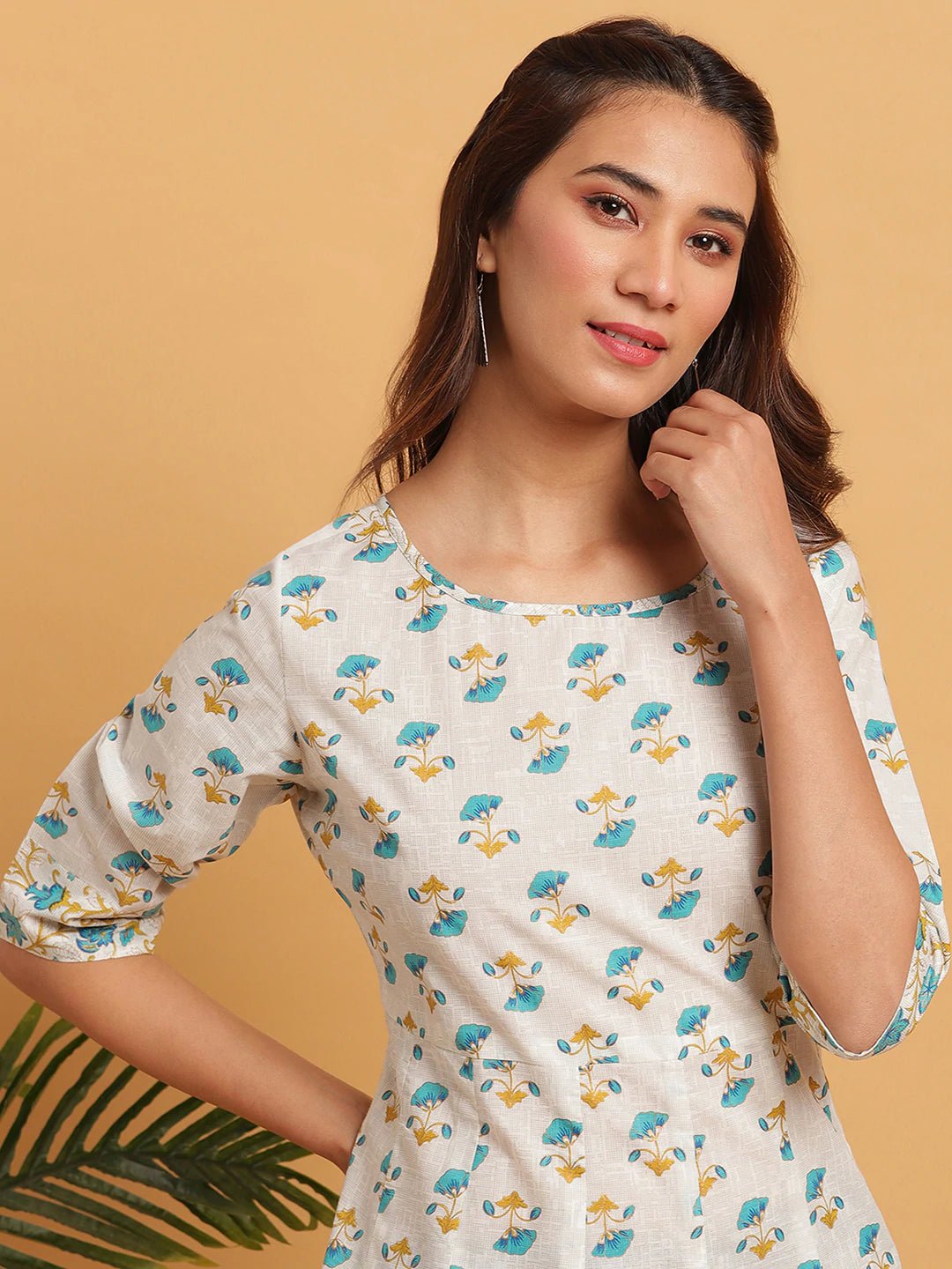 Floral Print Cotton Kurta - DWEEP SARA