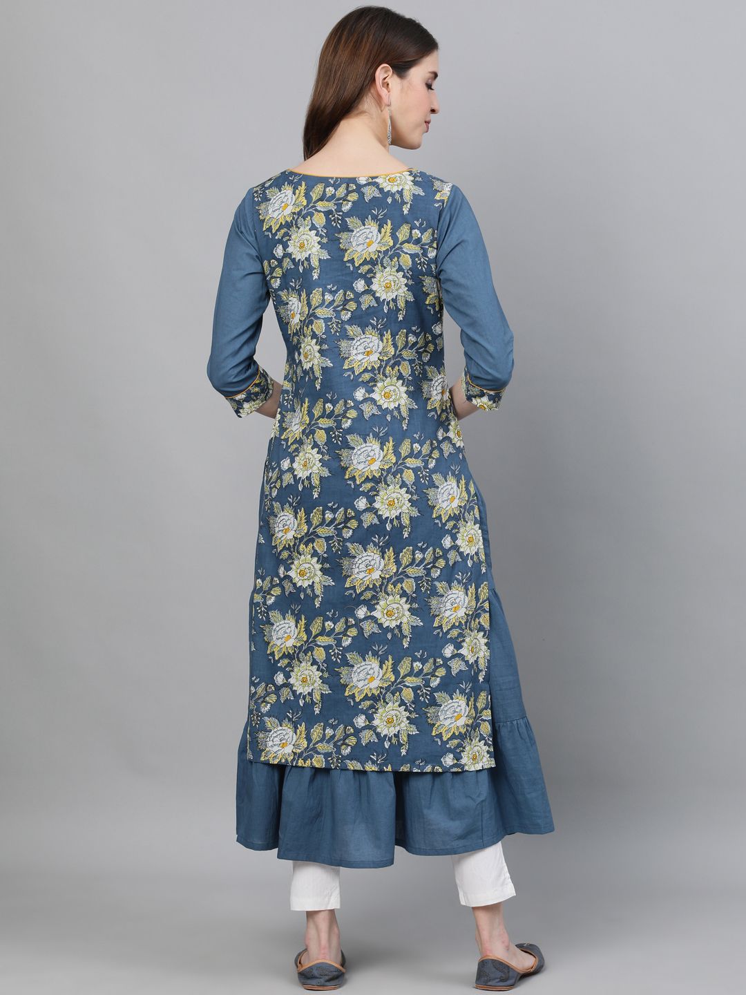 Floral Printed Double layered Anarkali Kurta - DWEEP SARA