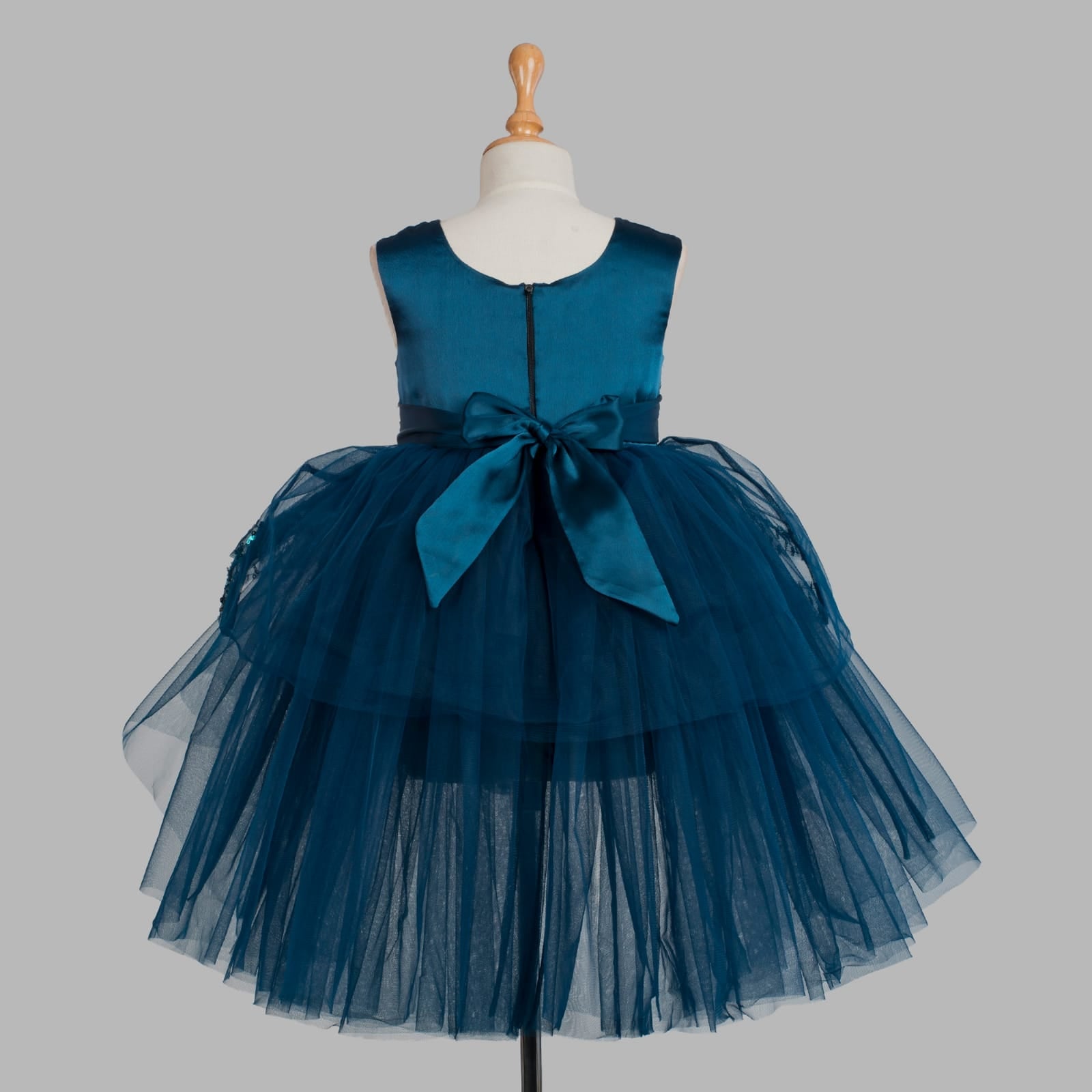 Girls Blue Embellished Kids Dress - DWEEP SARA