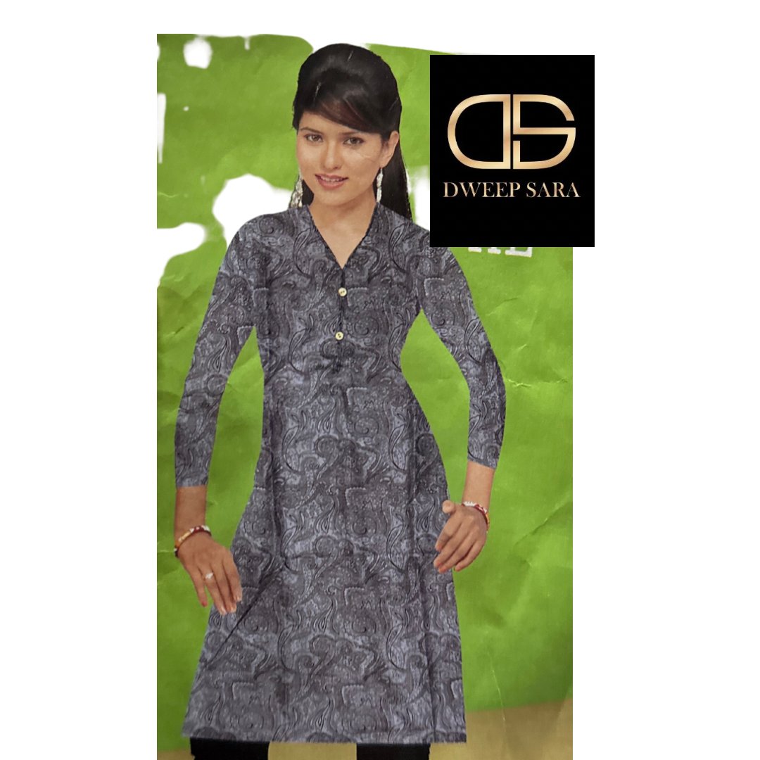 Indian Pakistani Women Ladies Wear Printed Kurti - DWEEP SARA