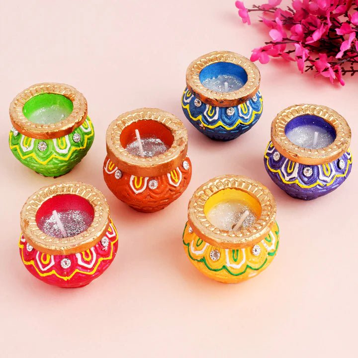 Matki Diyas in Diwali Celebrations Colourful Diwali Diyas - DWEEP SARA