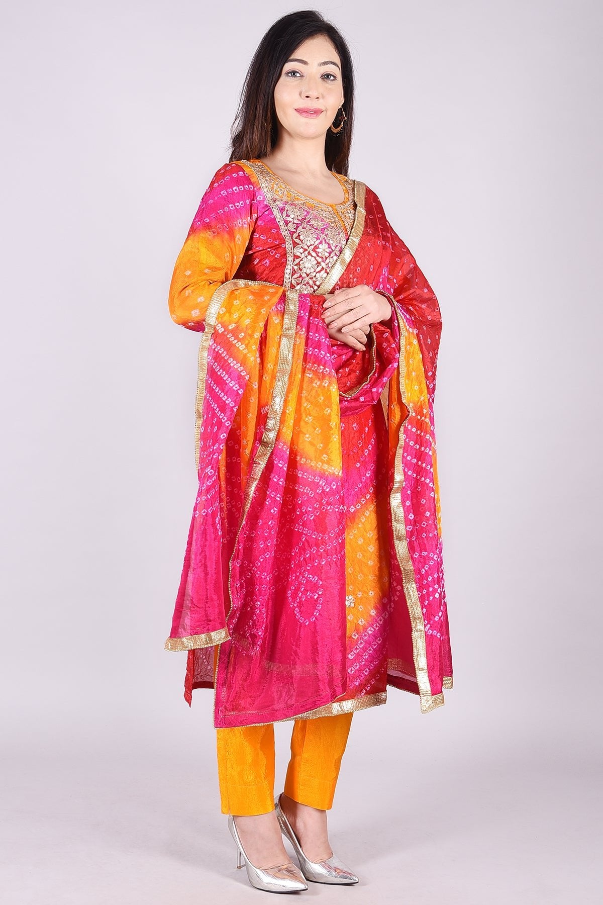 Multicolor Embroidered Cotton Silk Suit Set - DWEEP SARA