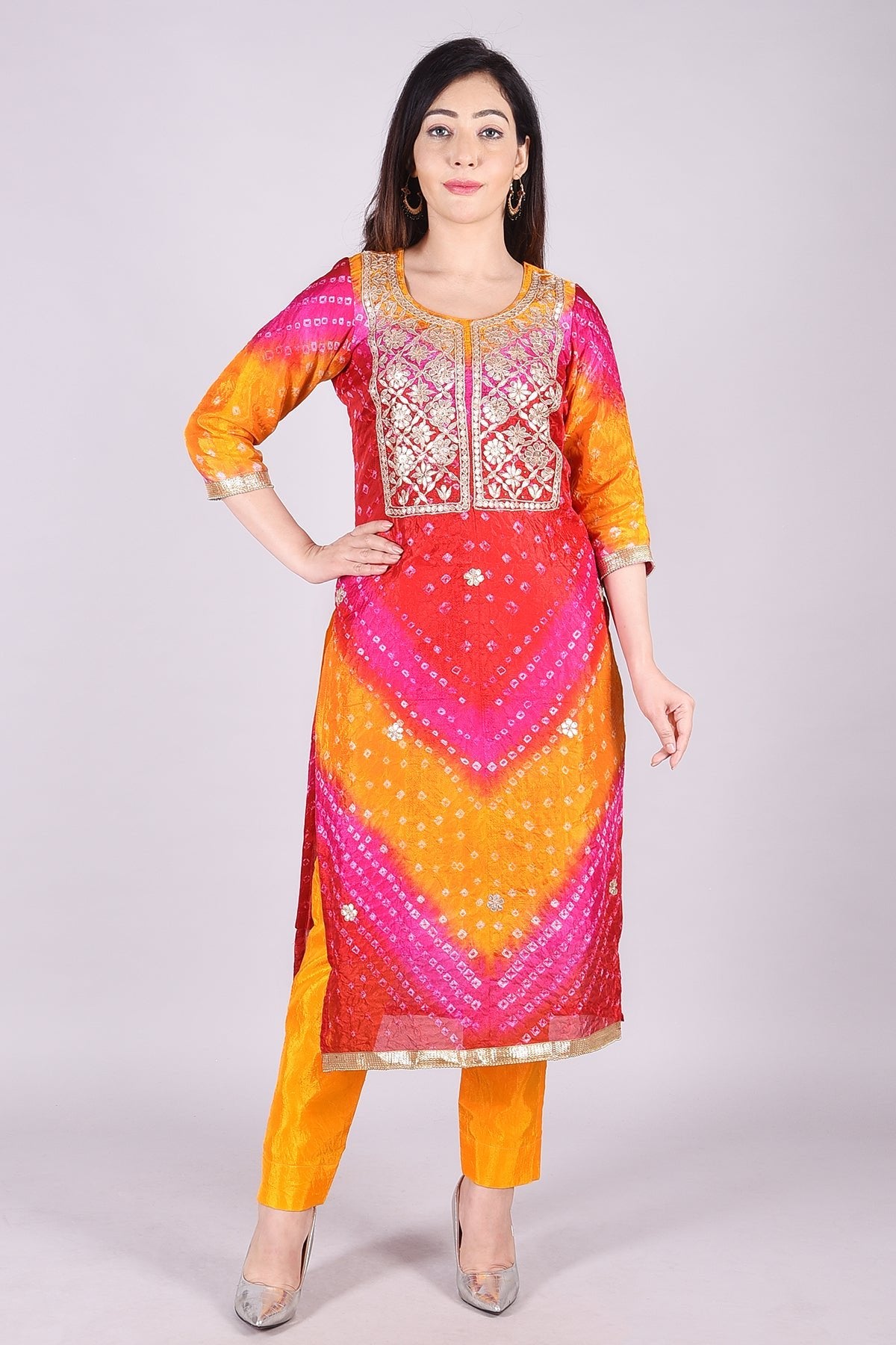 Multicolor Embroidered Cotton Silk Suit Set - DWEEP SARA