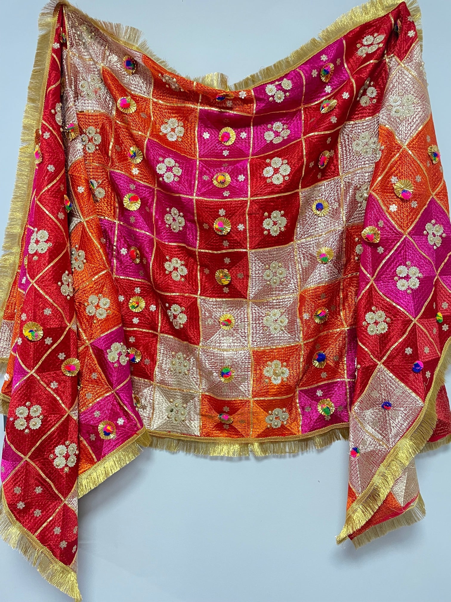 Multicolor Heavy Handwork Phulkari - DWEEP SARA