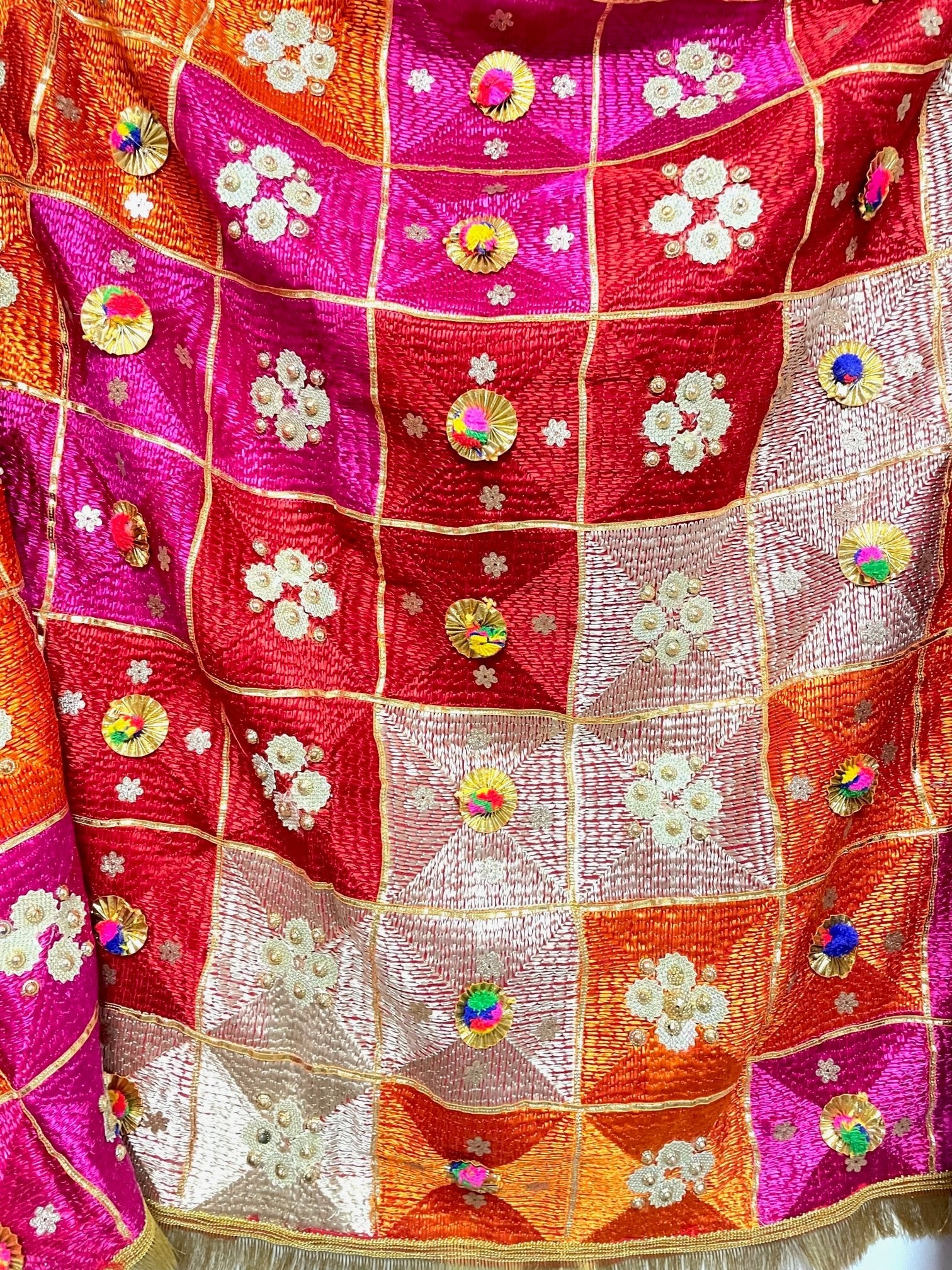 Multicolor Heavy Handwork Phulkari - DWEEP SARA