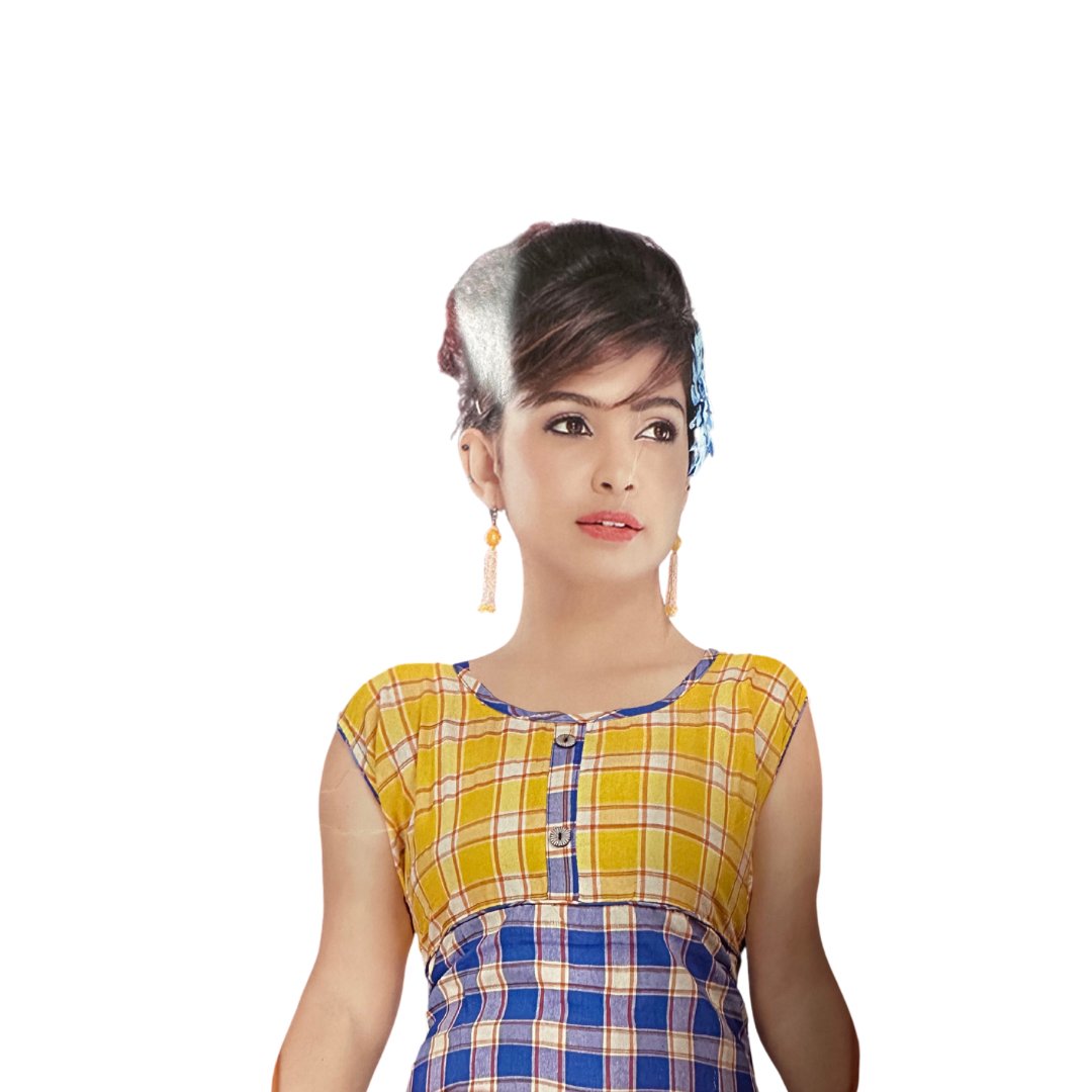 Multicolor Ladies Cotton Checkered I Ladies Girls Wear kurti/Dress - DWEEP SARA