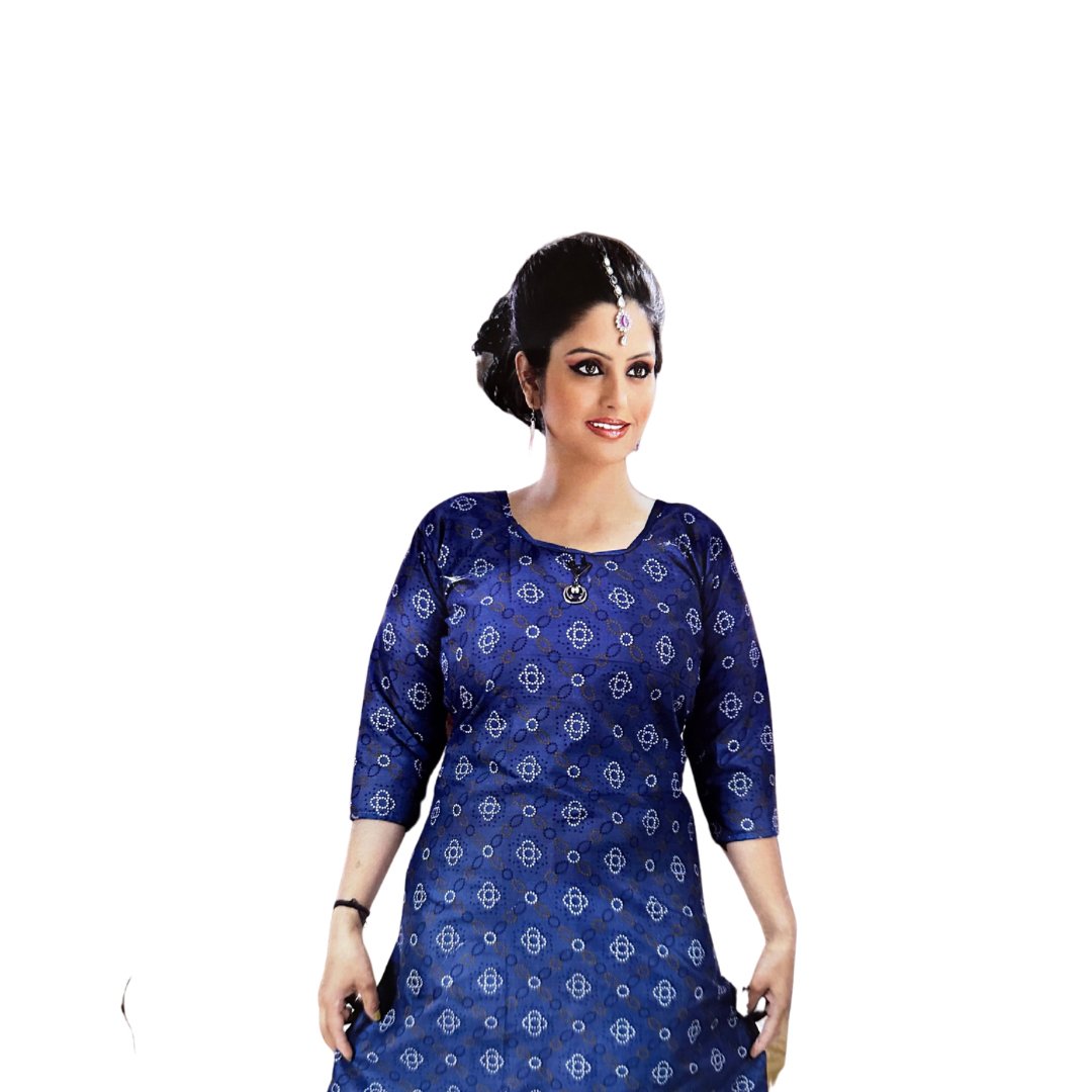 Multicolor Printed Cotton Indian Pakistani Ladies Wear Kurti - DWEEP SARA