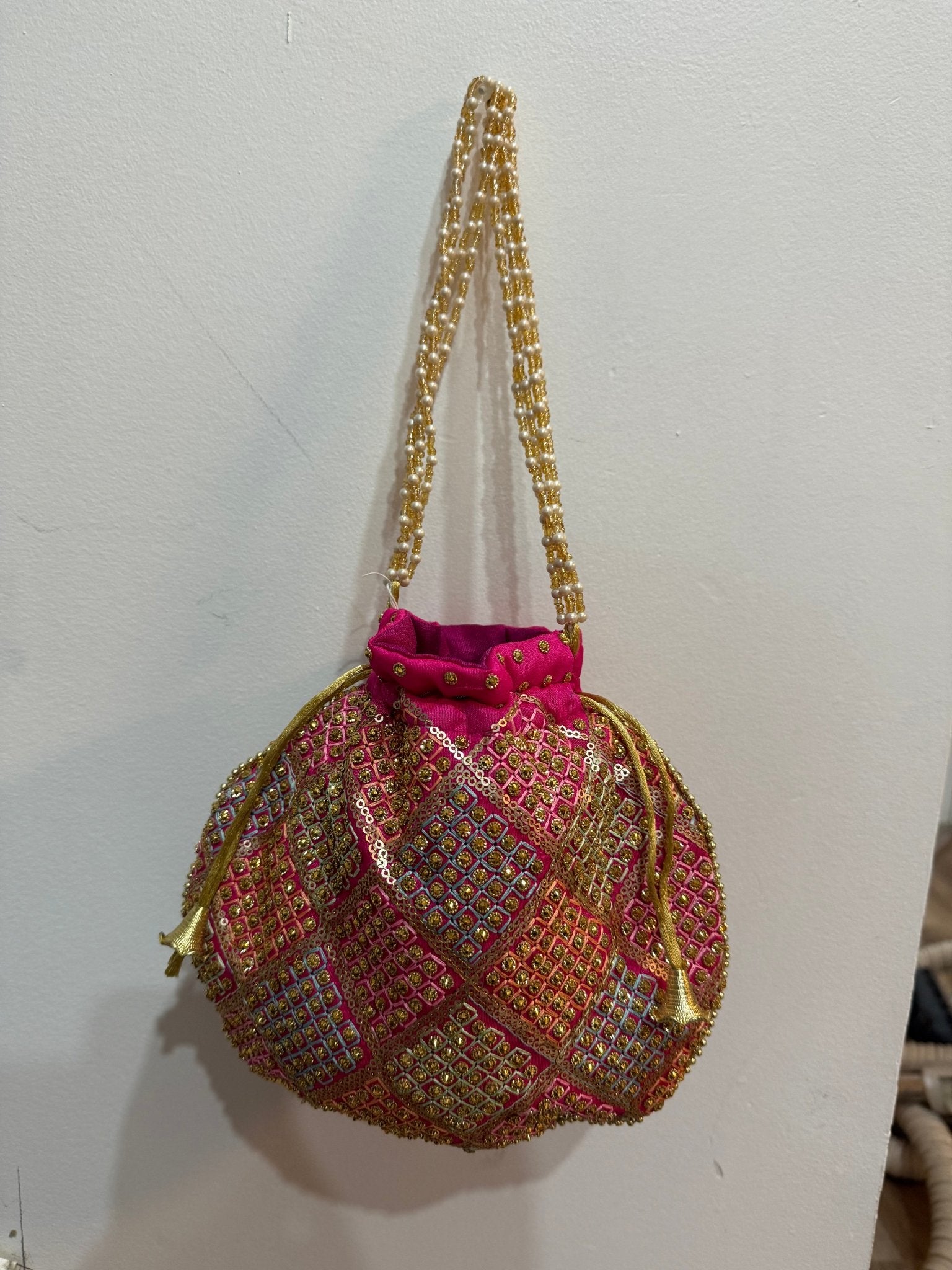 Multicolor Silk Potli Indian Handmade Potli Bag Women's Embroidered Clutch Purse Pouch Drawstring Bag Wedding Favor Return Diwali Gift For Guests - DWEEP SARA