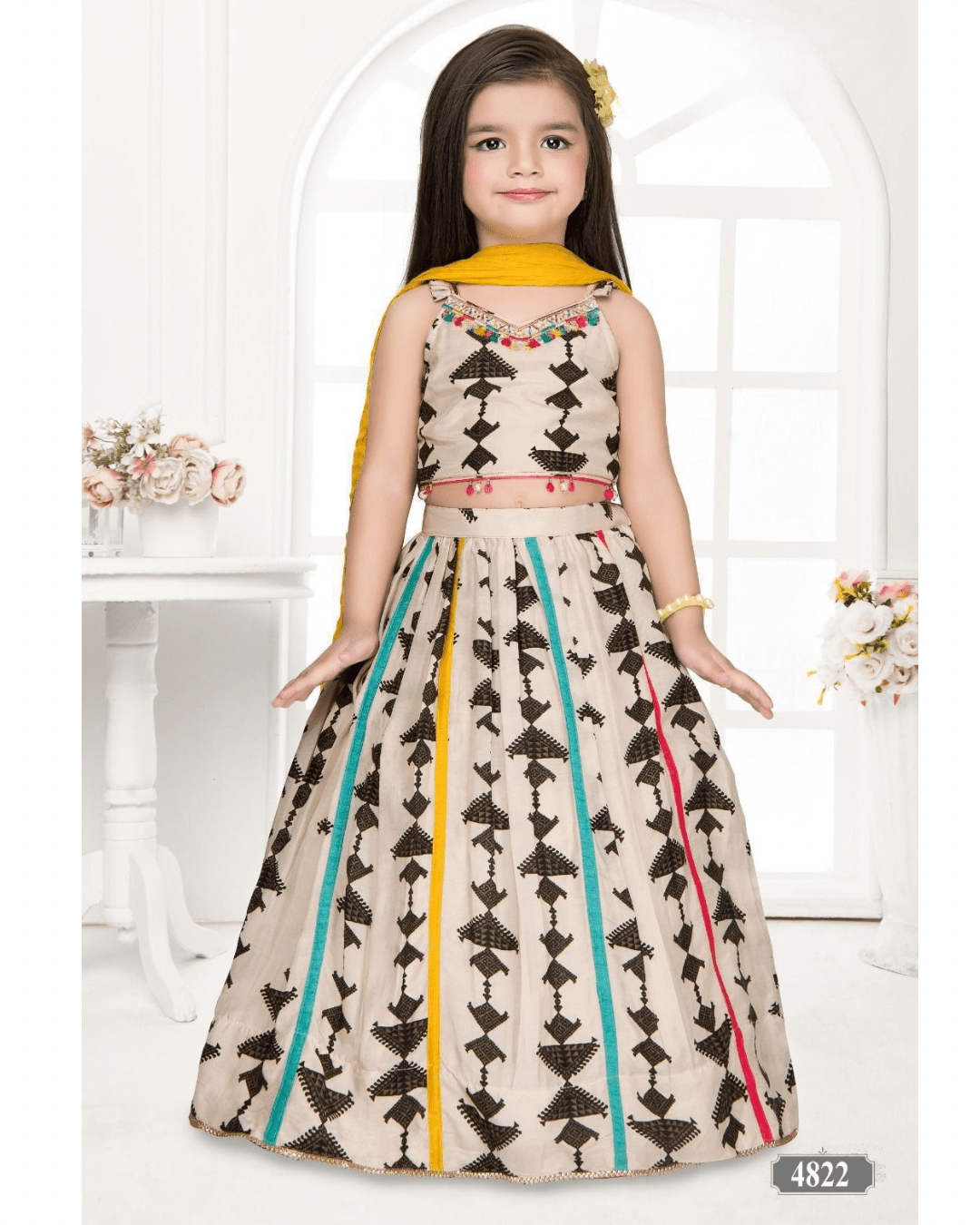 Multicolour Ethnic Lehenga Choli Set for Girls – 4822 - DWEEP SARA
