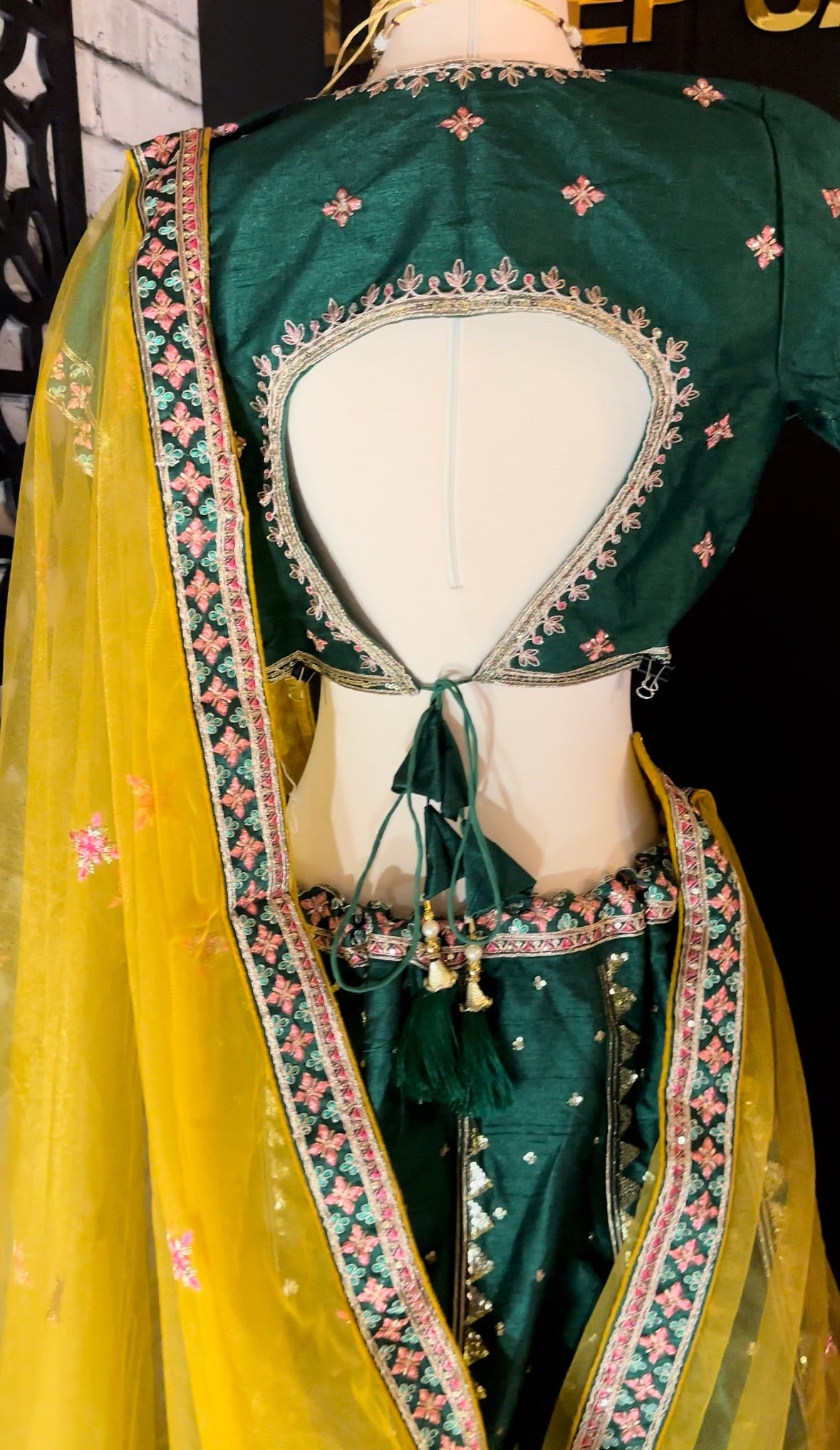 Multicolour Mirror & Embroidered Stitched & Unstitched Silk Lehenga - DWEEP SARA