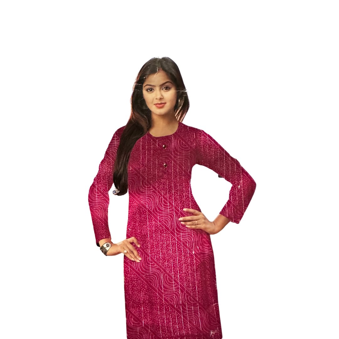 Multicoloured Rayon Indian/Pakistani Wear Mirror & Embroidered Women Ladies Kurti - DWEEP SARA