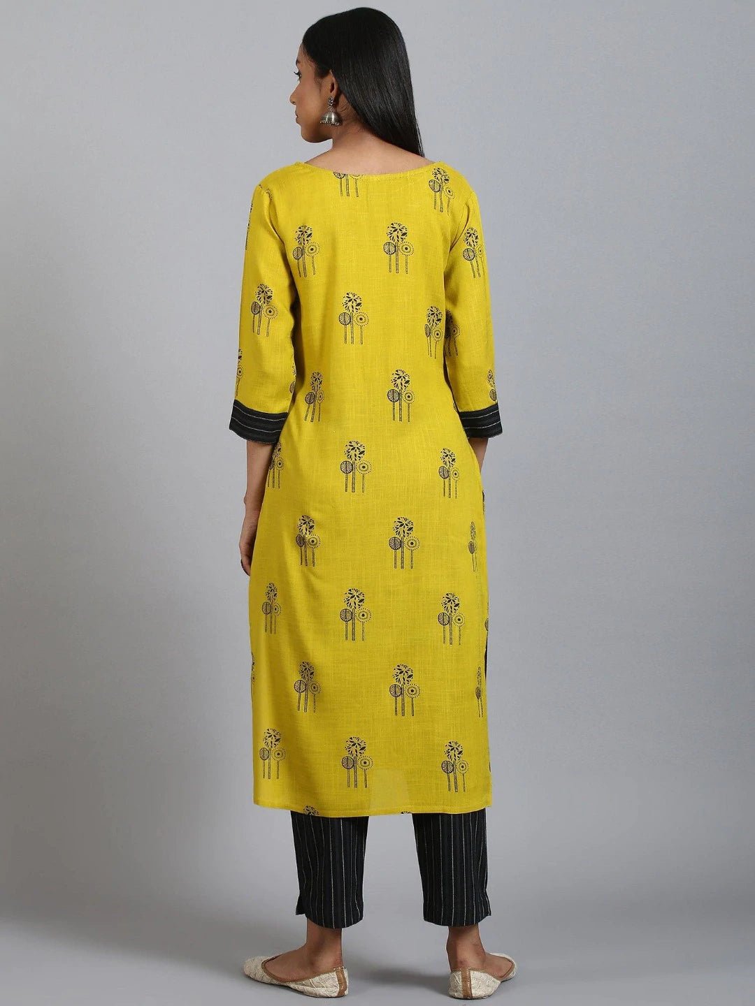 Mustard Rayon Kurta Pant Set - DWEEP SARA