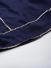Navy Blue Sequinned Sharara Suit Set - DWEEP SARA