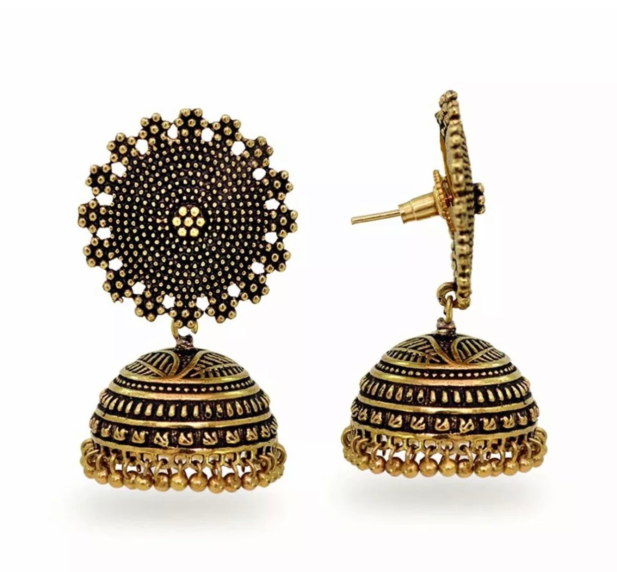 Oxidised Gold/Silver Plated Handmade Jhumka Earring - DWEEP SARA