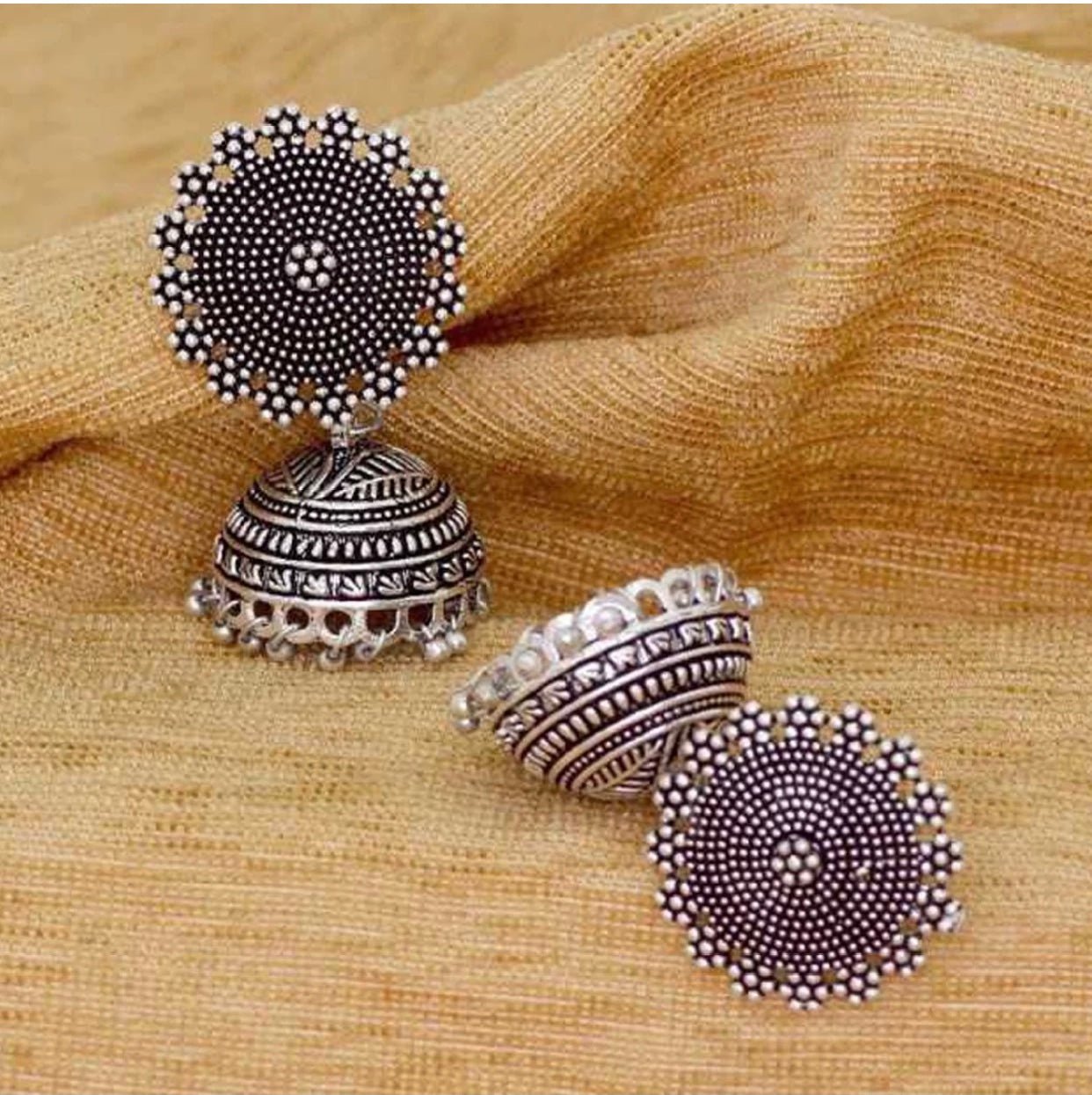 Oxidised Gold/Silver Plated Handmade Jhumka Earring - DWEEP SARA