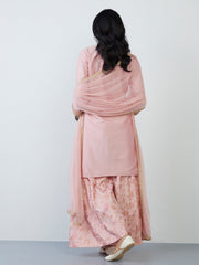 Pink Embroidered Gharara Suit Set - DWEEP SARA