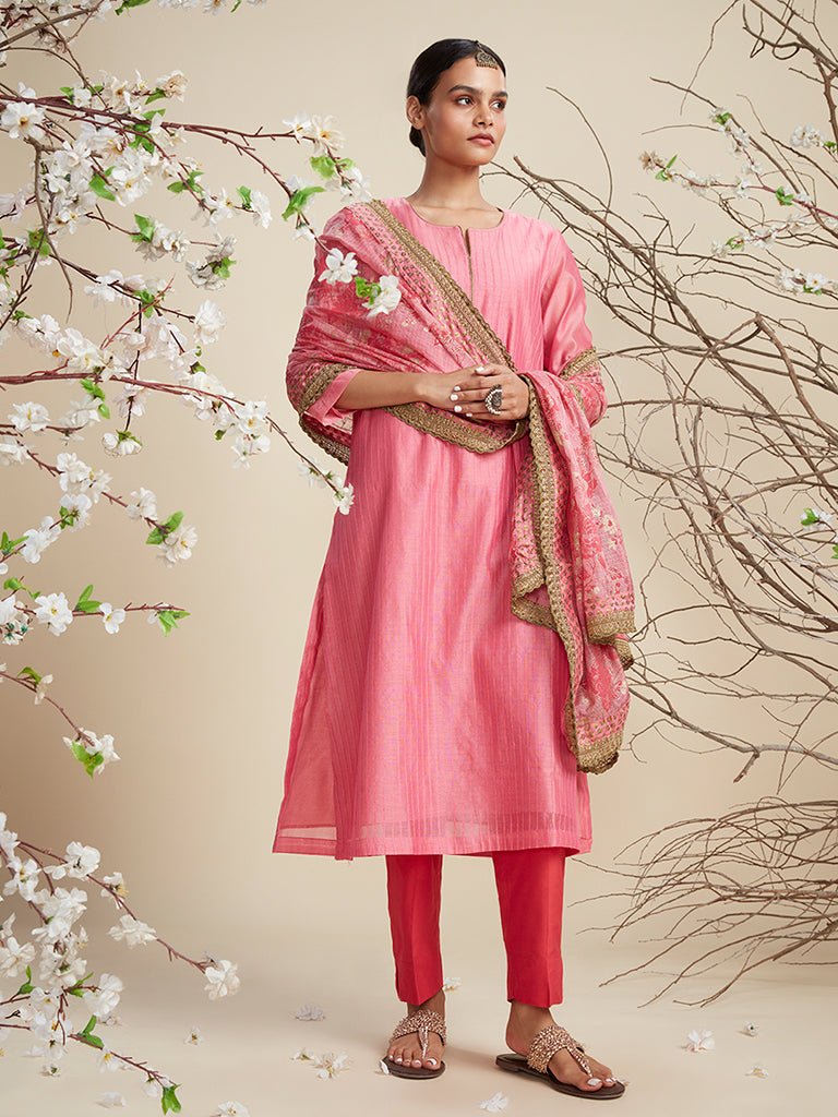 Pink Magenta Ethnic Suit Set - DWEEP SARA