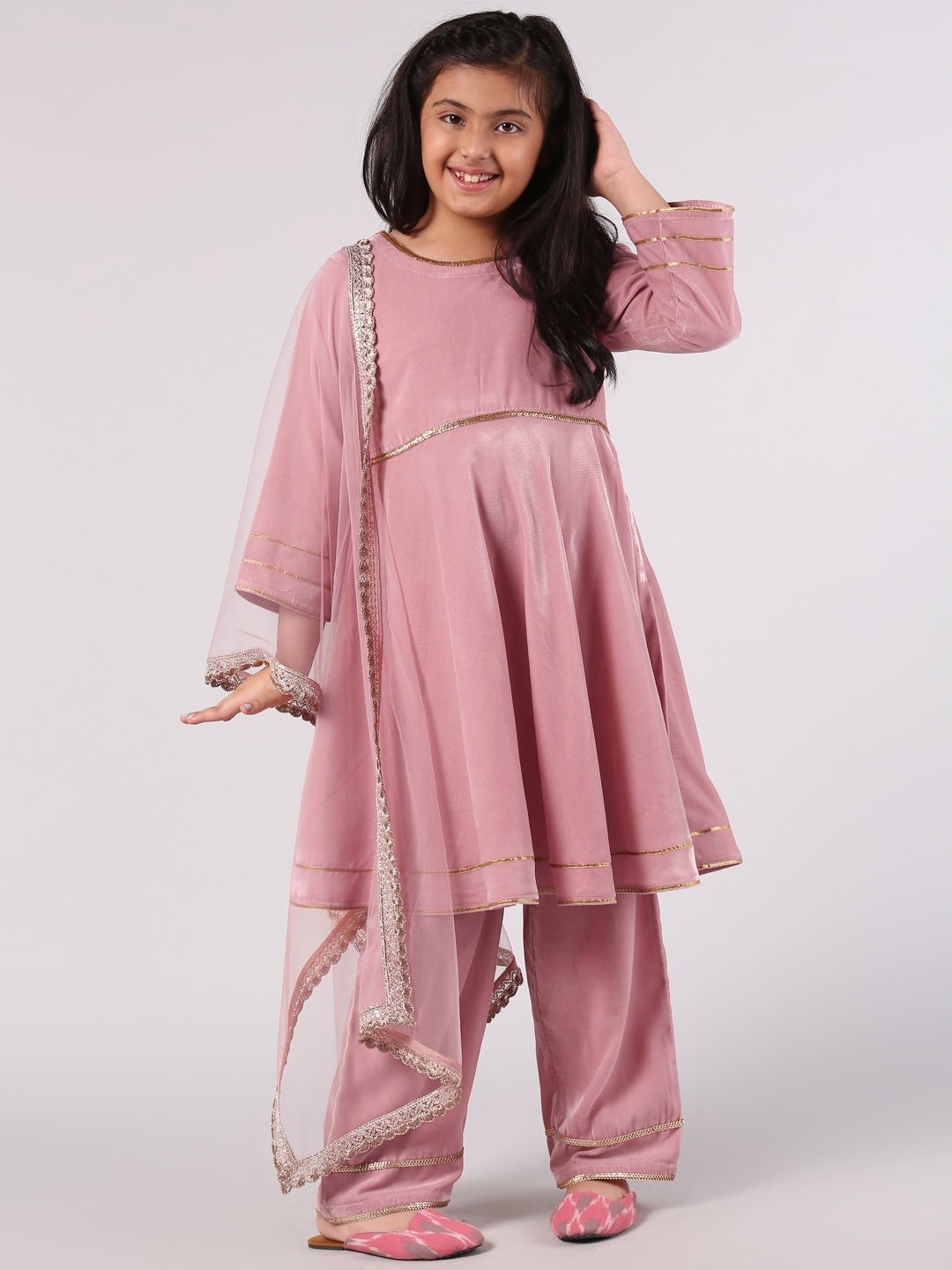 Pink Velvet Suit Set - DWEEP SARA