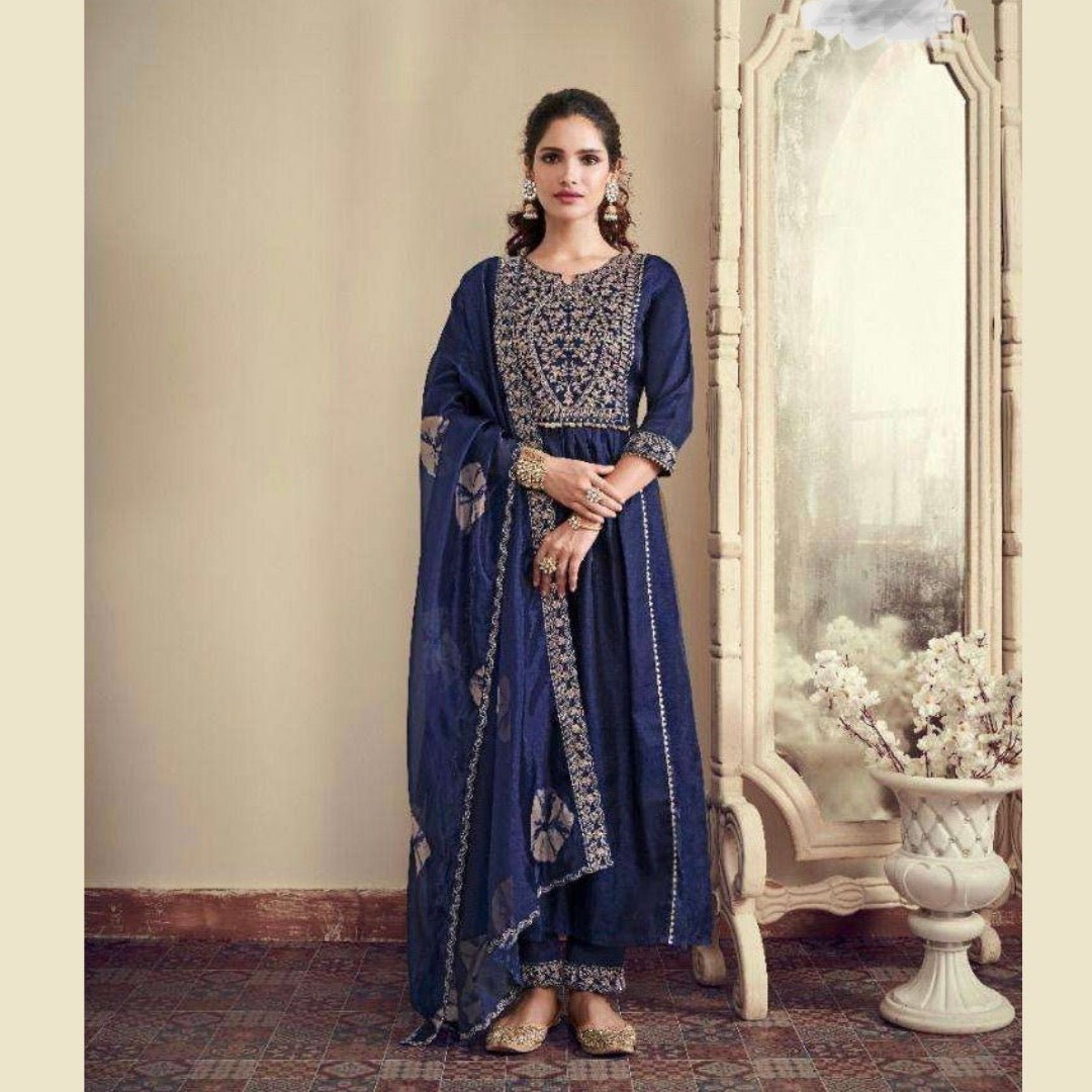 Pure Silk Embroidery Suit Set - DWEEP SARA