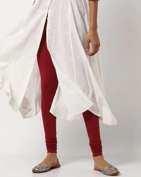 Red Cotton Legging - DWEEP SARA