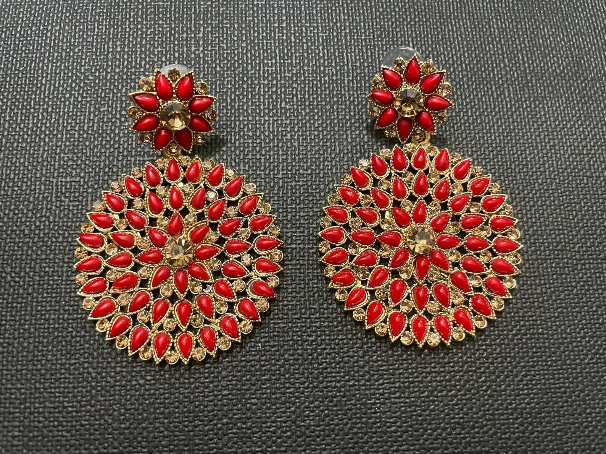 RED KUNDAN EARRING - DWEEP SARA