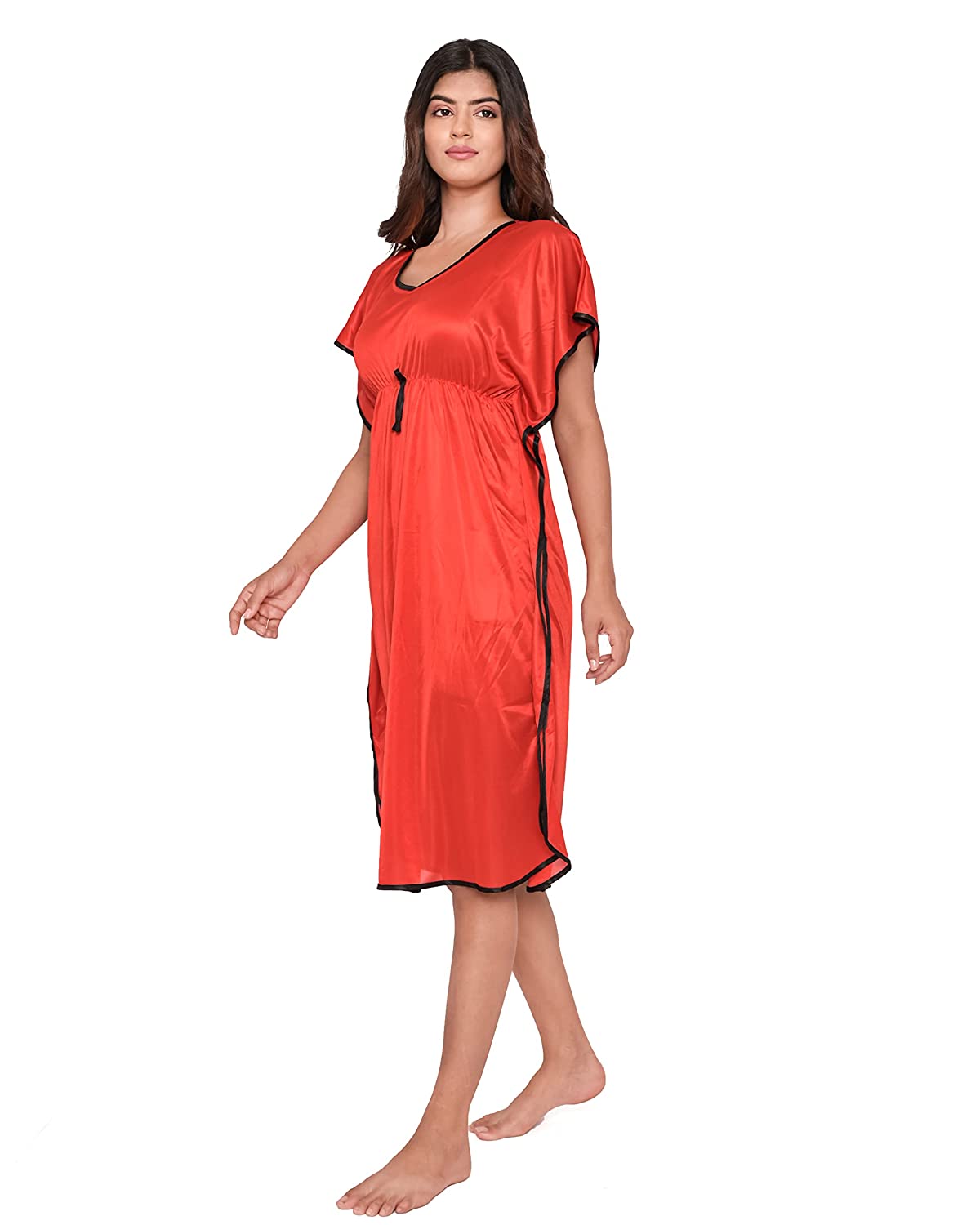 Red Satin Kaftan - DWEEP SARA