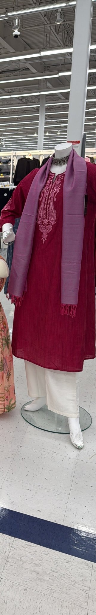 Red Zari Embroidered A - Line Kurta - DWEEP SARA