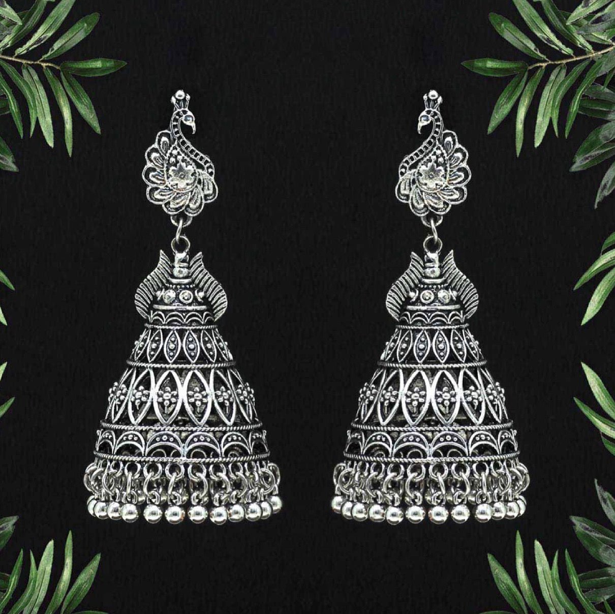 Silver color oxidise earring - DWEEP SARA