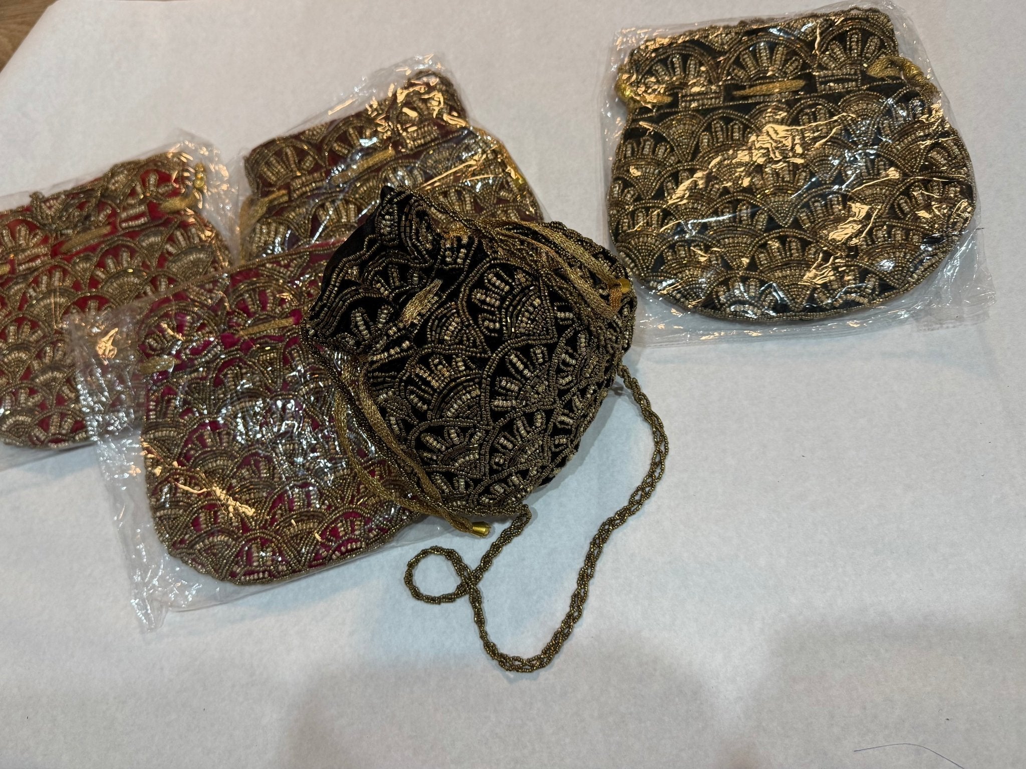 Velvet potli Gift Hub Handicrafts and jewellery Designer Women Potli Bags, Evening Handbags for womenBest for gifting assorted - DWEEP SARA