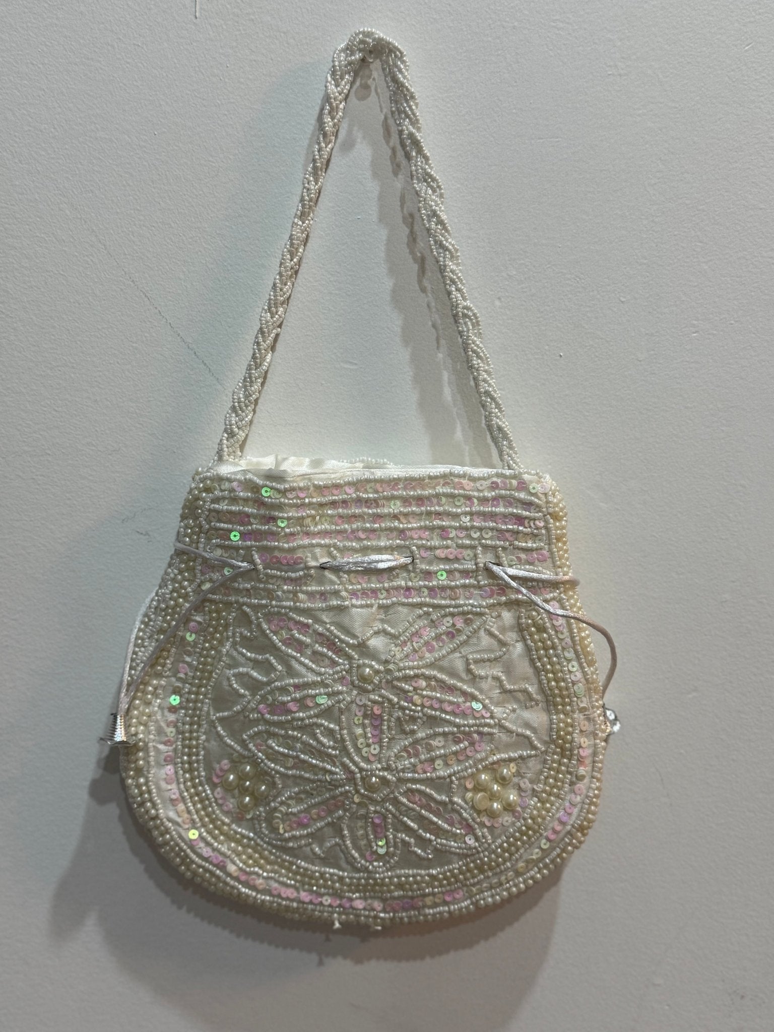 White heavy embroidery Potli Wedding Gift for Women - DWEEP SARA