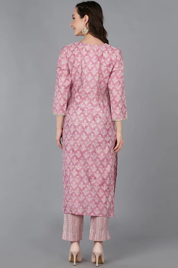 Women's Pink Silk Blend Embroidered Straight Kurta with Ethnic Motifs – Festive & Traditional Wear | 3/4 Sleeves | Elegant Indian Tunic - DWEEP SARA